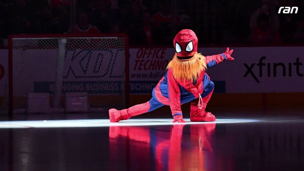 NHL: Spider-Gritty! Flyers-Maskottchen als Spiderman