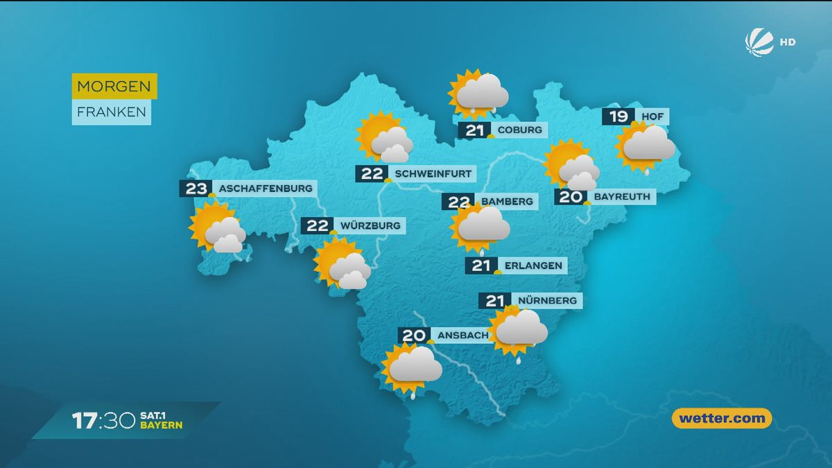 Das Bayern-Wetter vom 28.07.2025: Regen und Wolken über Bayern