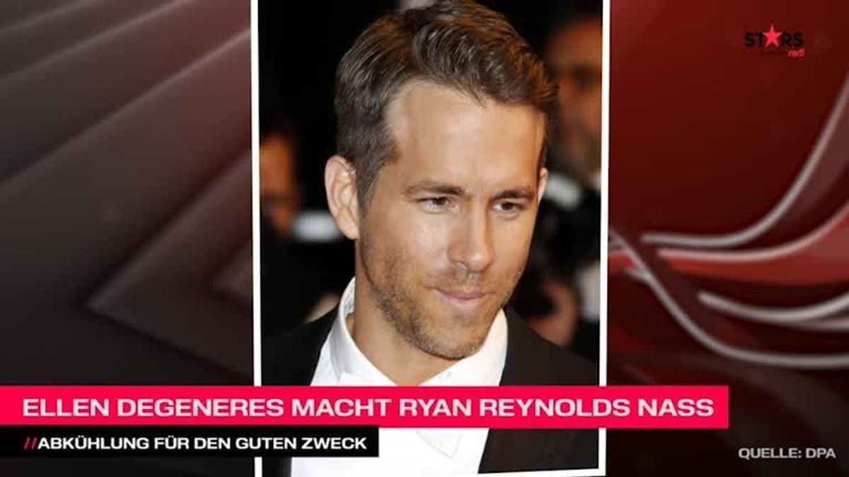 Ellen DeGeneres macht Ryan Reynolds nass