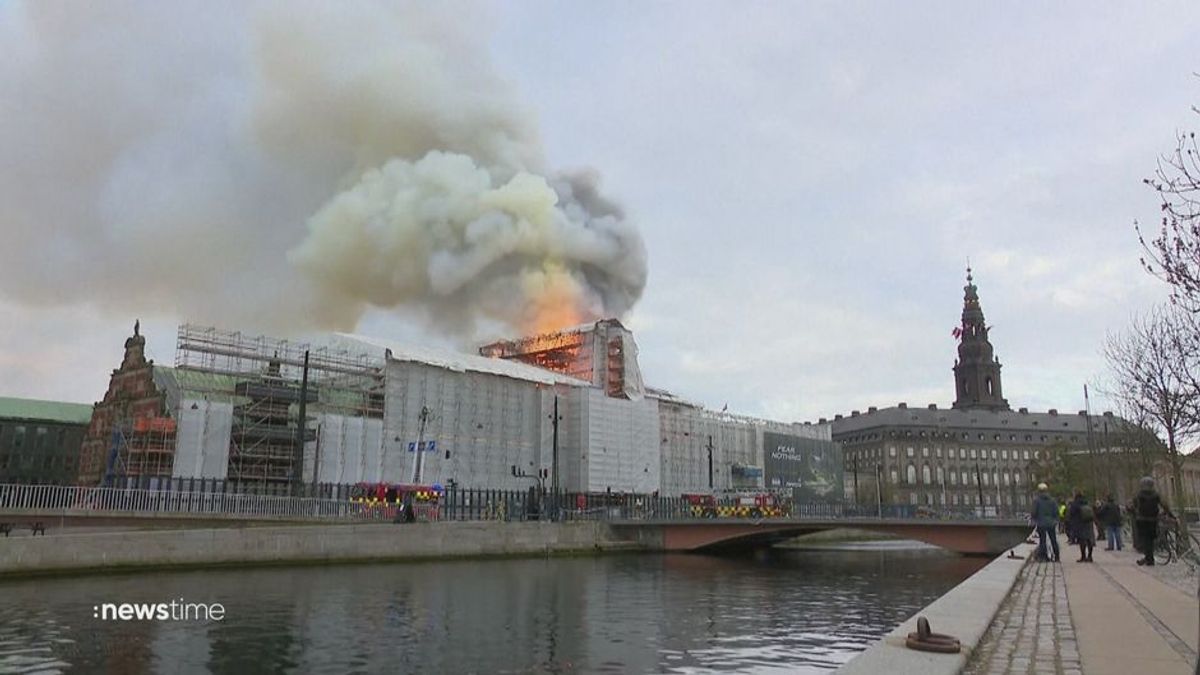 "Notre Dame Moment" in Dänemark: Kopenhagens alte Börse steht in Flammen