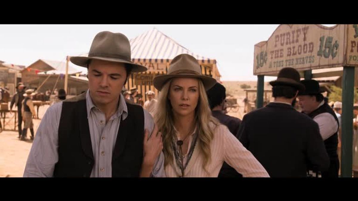 A Million Ways To Die In The West: Foy verspottet Albert auf dem Weg zur Schiessbude