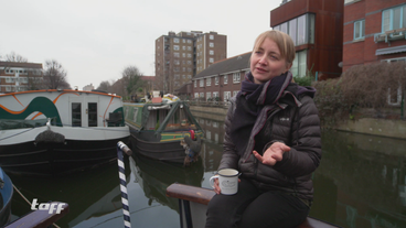 Leben auf dem Hausboot wegen hoher Mieten in London