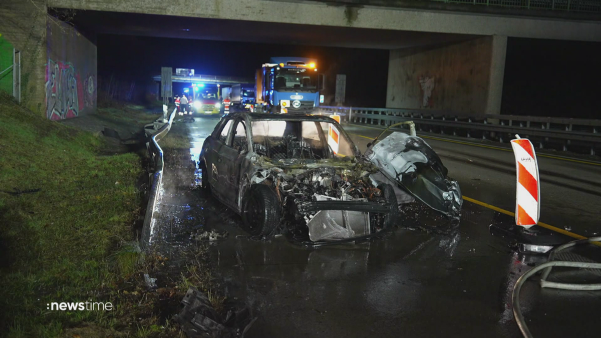Schwerer Unfall auf der A1: Fahrer soll zuvor seine Ex-Frau getötet haben