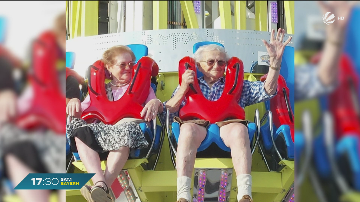 Mit 93 Jahren: Niederbayer und Partnerin suchen Abenteuer im Freefall Tower