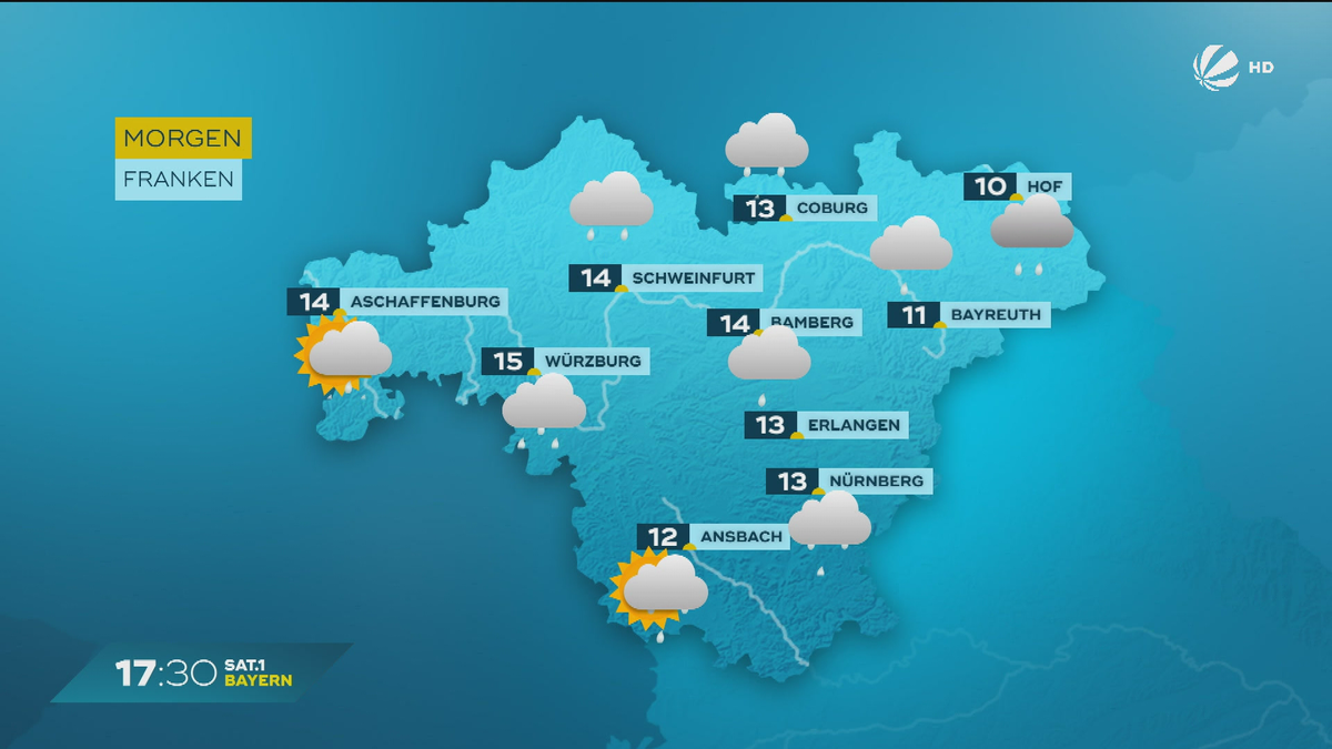 Das Bayern-Wetter vom 01.10.2024: Regnerischer Start in den Oktober