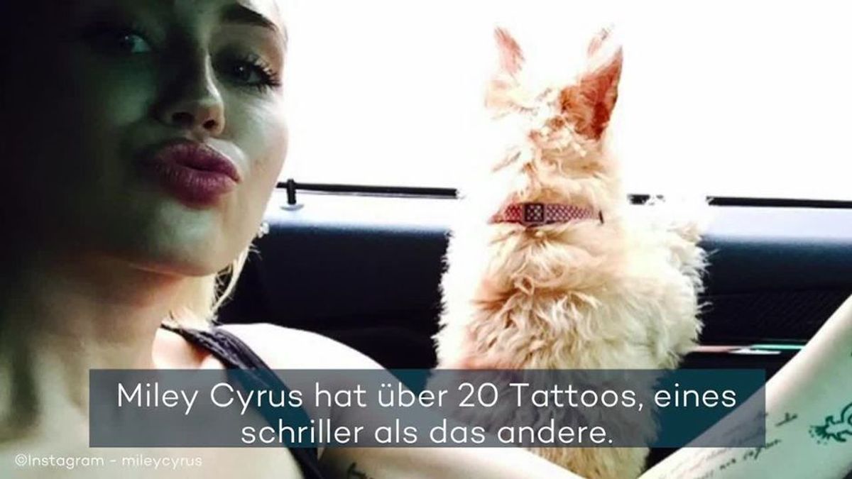 Miley Cyrus: Das sind ihre verrücktesten Tattoos des Ex-"Hannah Montana"-Stars