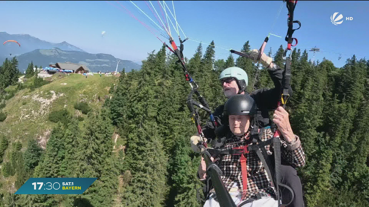 Mit 95 Jahren in die Lüfte: Oma aus Erding wagt Paragliding-Abenteuer