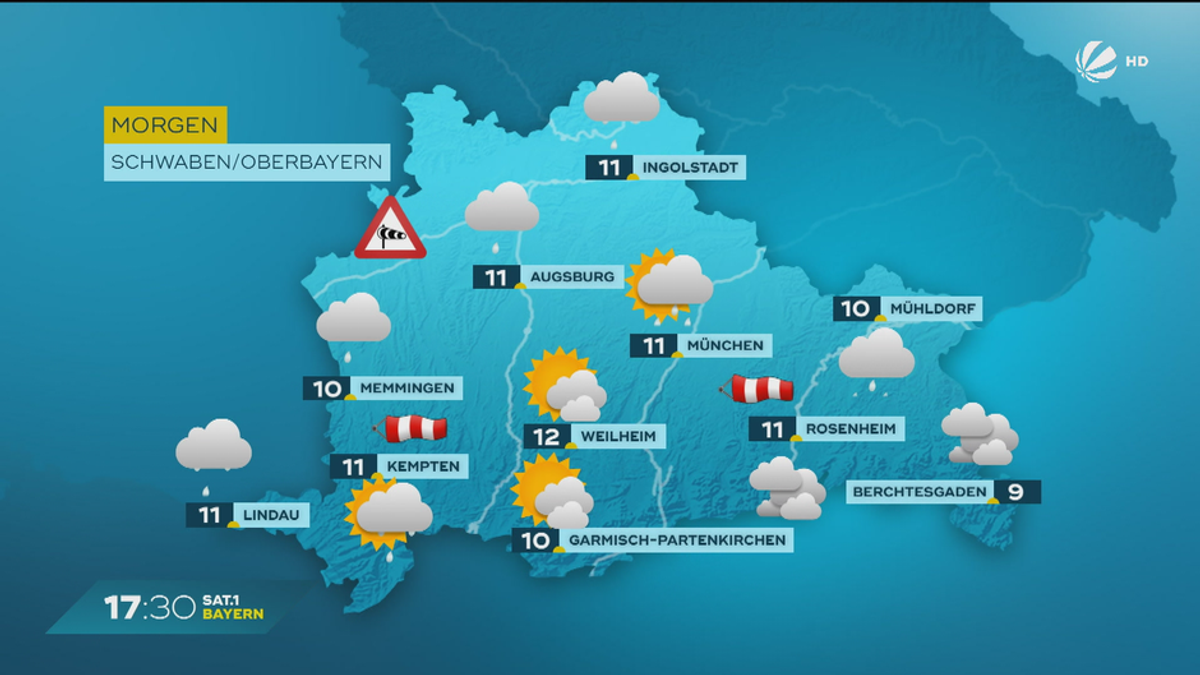 Das Bayern-Wetter vom 18.11.2024: Meist trocken und viel Wind