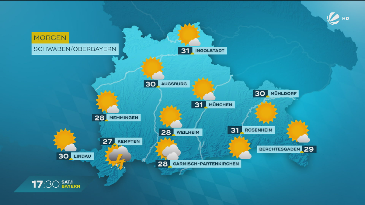 Das Bayern-Wetter vom 30.08.2024: Sonnige Aussichten