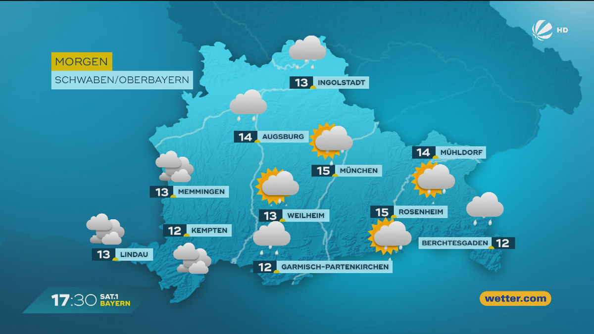 Das Bayern-Wetter vom 23.09.2025: Dauerregen und Gewitter erwartet